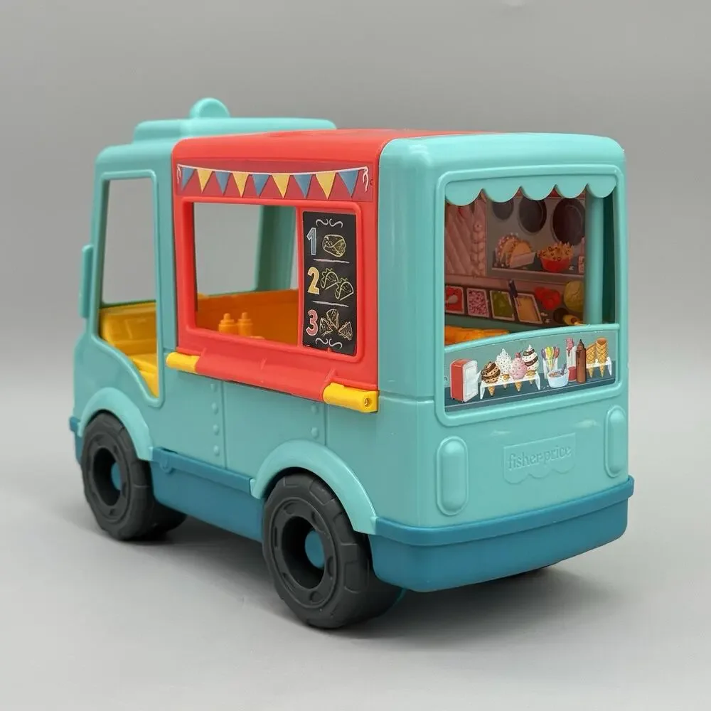 Fisher Price Little People Food Truck Taco Truck Sounds + 3 Figures Works